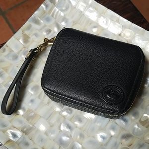 ooney & Bourke black leather wristlet coin purse